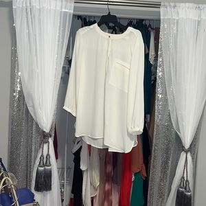 Cream business casual blouse